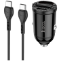 hoco. Auto punjač sa type C kabelom, PD + QC3.0, 2 x USB, 4.8 A - NZ2 Link, type C, Black