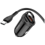 hoco. Auto punjač sa type C kabelom, PD + QC3.0, 2 x USB, 4.8 A - NZ2 Link, type C, Black