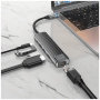hoco. Konverter USB HUB type C to USB3.0/USB2.0/HDMI/RJ45/PD - HB23 Easy view