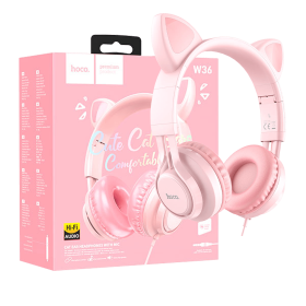 hoco. Slušalice sa mikrofonom, mačje uši, pink - W36 slušalice Mačje uši,Pink