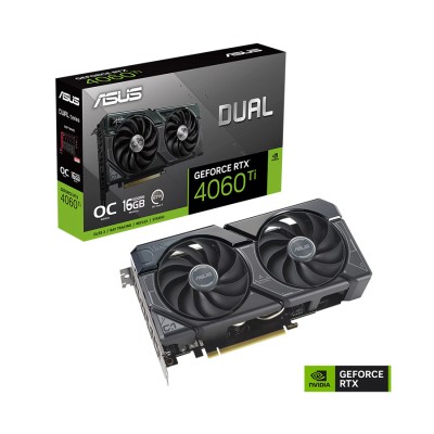 ASUS VGA DUAL-RTX4060TI-O16G, NVIDIA GeForce RTX 4060 Ti, 16GB GDDR6 128bit, HDMI, 3xDP