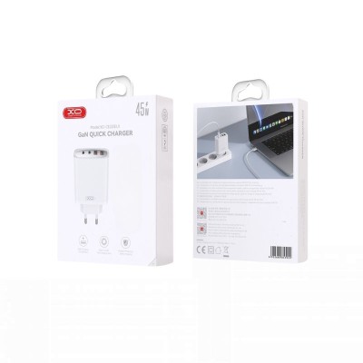 Kucni punjac XO CE22 2USB-C+ 2USB-A 45W White - glava