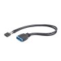 USB adapter/kabl interni GEMBIRD, USB 2.0 to USB 3.0, 20 pin.male to 9pin front USB, CC-U3U2-01