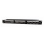 PATCH PANEL 24 PORTA cat.6, shielded, 19" 1U, GEMBIRD, NPP-C624-002, designed for 19" standard, 483x111x45 mm