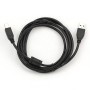 USB 2.0 kabal, CRNI 1,80m, A-B cable ferrite, GEMBIRD CCF-USB2-AMBM-6