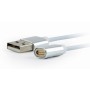 Magnetic USB charging combo 3-in-1 kabl, iPhones, micro-USB Type-C, silver, 1 m, GEMBIRD CC-USB2-AMLM31-1M