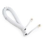 Telefonski spiralni kabl za slusalicu 2m sa konektorima RJ-10, TC4P4CS-2M-W, white, GEMBIRD