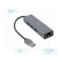 USB hub + GLAN Ethernet adapter 10/100/1000 USB A plug/RJ45, GEMBIRD A-AMU3-LAN-01